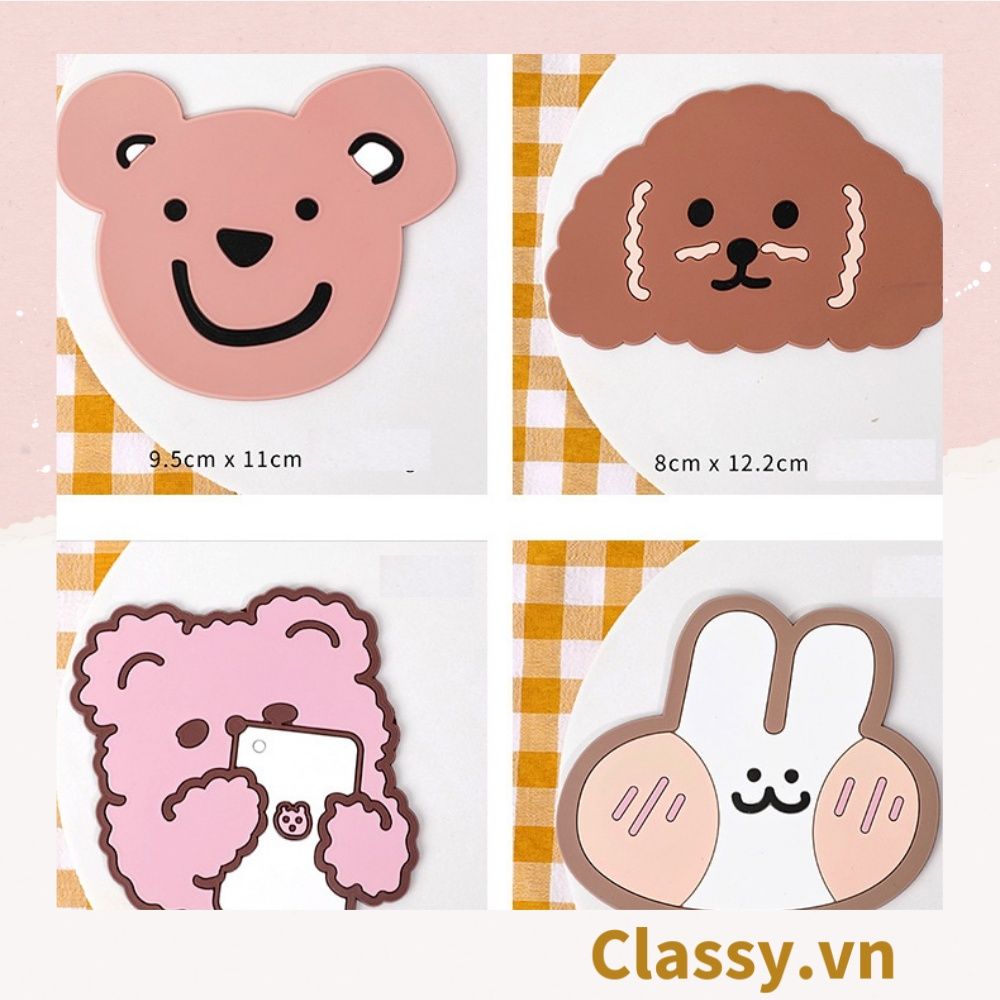  [GIAO HÀNG 7-25 NGÀY]  Classy Miếng lót đế ly, lót đế cốc họa tiết động vật ngẫu nhiên PK1515 