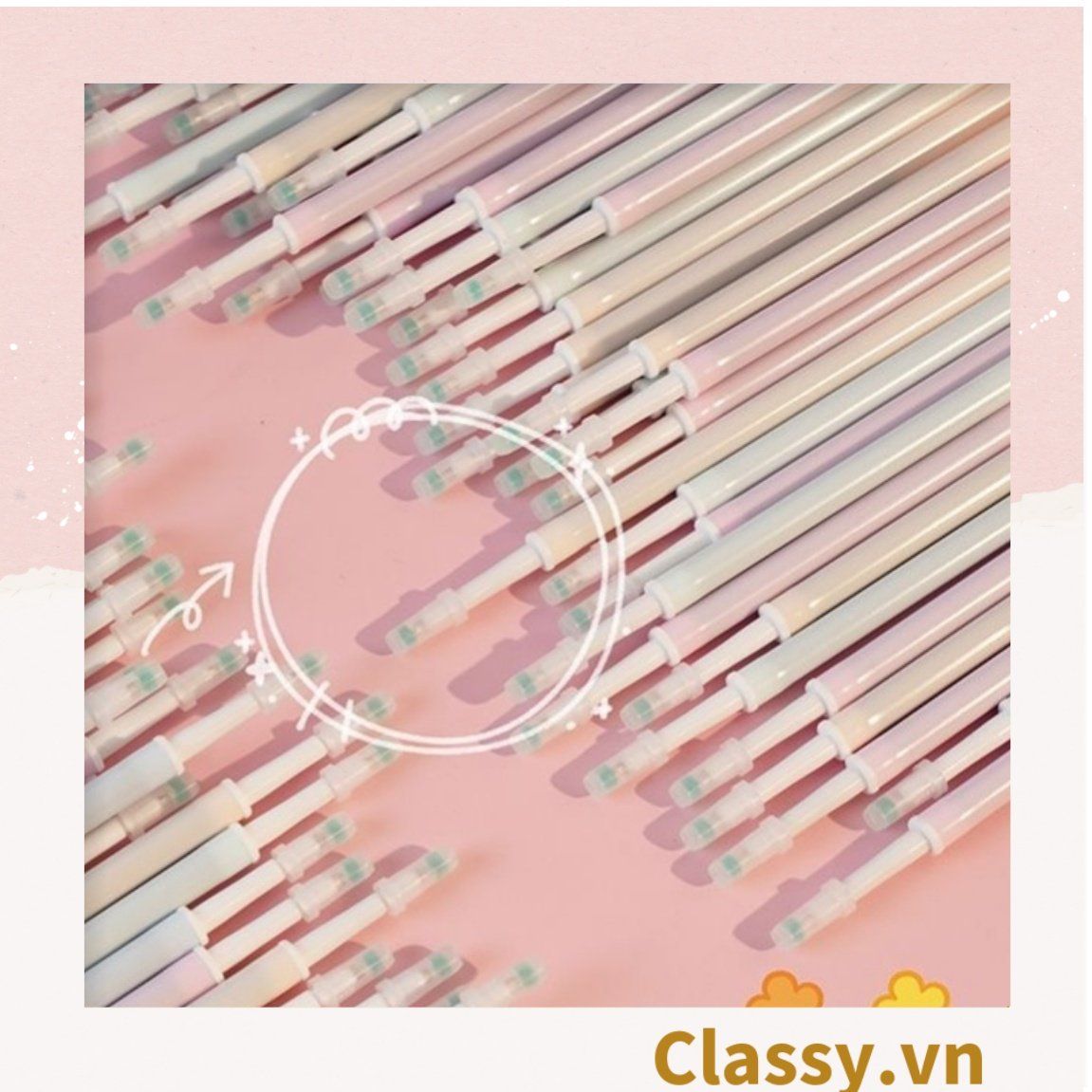  Túi 20 ruột bút màu ngẫu nhiên, bút gel, bút mực màu đều, đậm, nét PK1516 