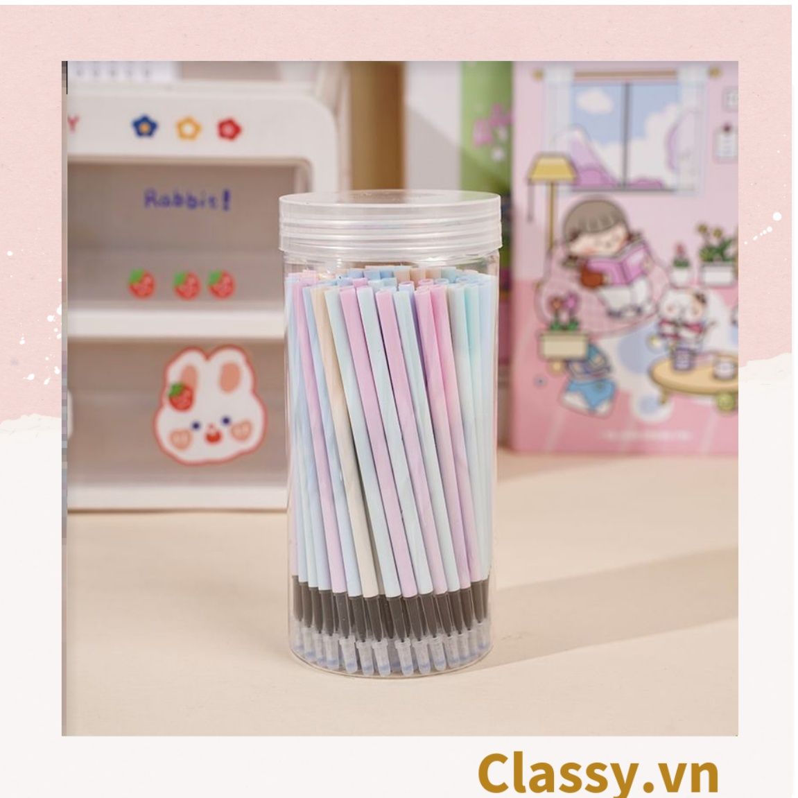  Túi 20 ruột bút màu ngẫu nhiên, bút gel, bút mực màu đều, đậm, nét PK1516 