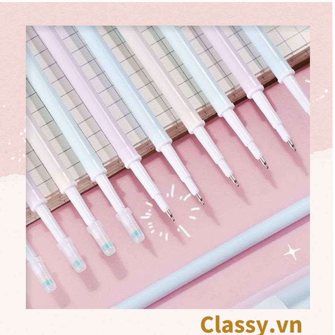  Classy Túi 20 ruột bút màu ngẫu nhiên, bút gel, bút mực màu đều, đậm, nét PK1516 