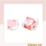  Hộp giấy note, giấy ghi chú hình hộp sữa, có khe rút tiện lợi PK1520 