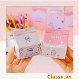  Hộp giấy note, giấy ghi chú hình hộp sữa, có khe rút tiện lợi PK1520 
