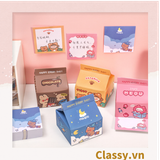  Hộp giấy note, giấy ghi chú hình hộp sữa, có khe rút tiện lợi PK1520 