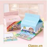  Hộp giấy note, giấy ghi chú hình hộp sữa, có khe rút tiện lợi PK1520 
