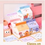  Hộp giấy note, giấy ghi chú hình hộp sữa, có khe rút tiện lợi PK1520 