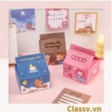  Classy Hộp giấy note, giấy ghi chú hình hộp sữa, có khe rút tiện lợi PK1520 