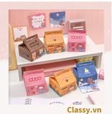  Hộp giấy note, giấy ghi chú hình hộp sữa, có khe rút tiện lợi PK1520 