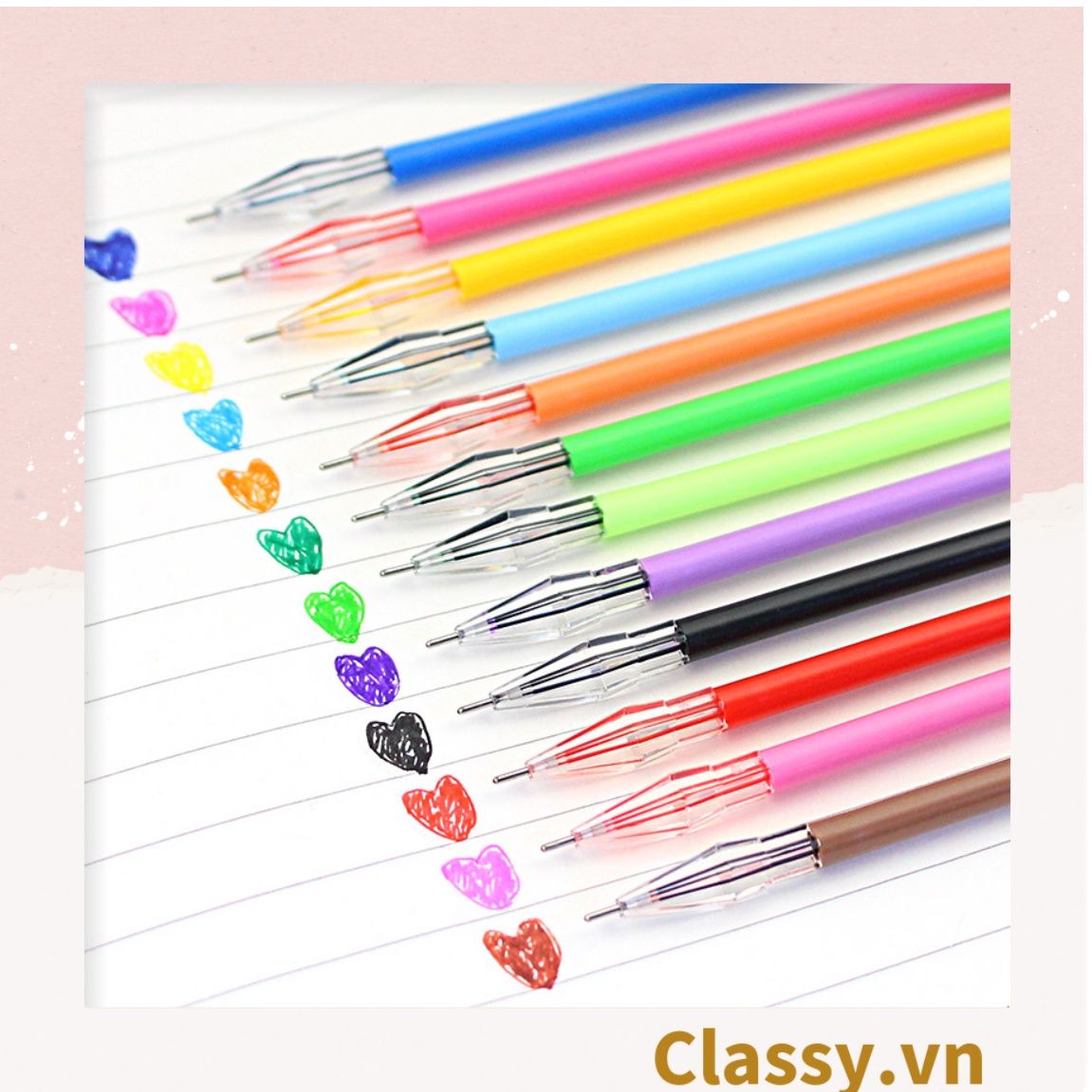  [GIAO HÀNG 7-25 NGÀY]  Classy Bút gel bò sữa nhiều màu, 0.38mm mực ra đều và đậm PK1521 