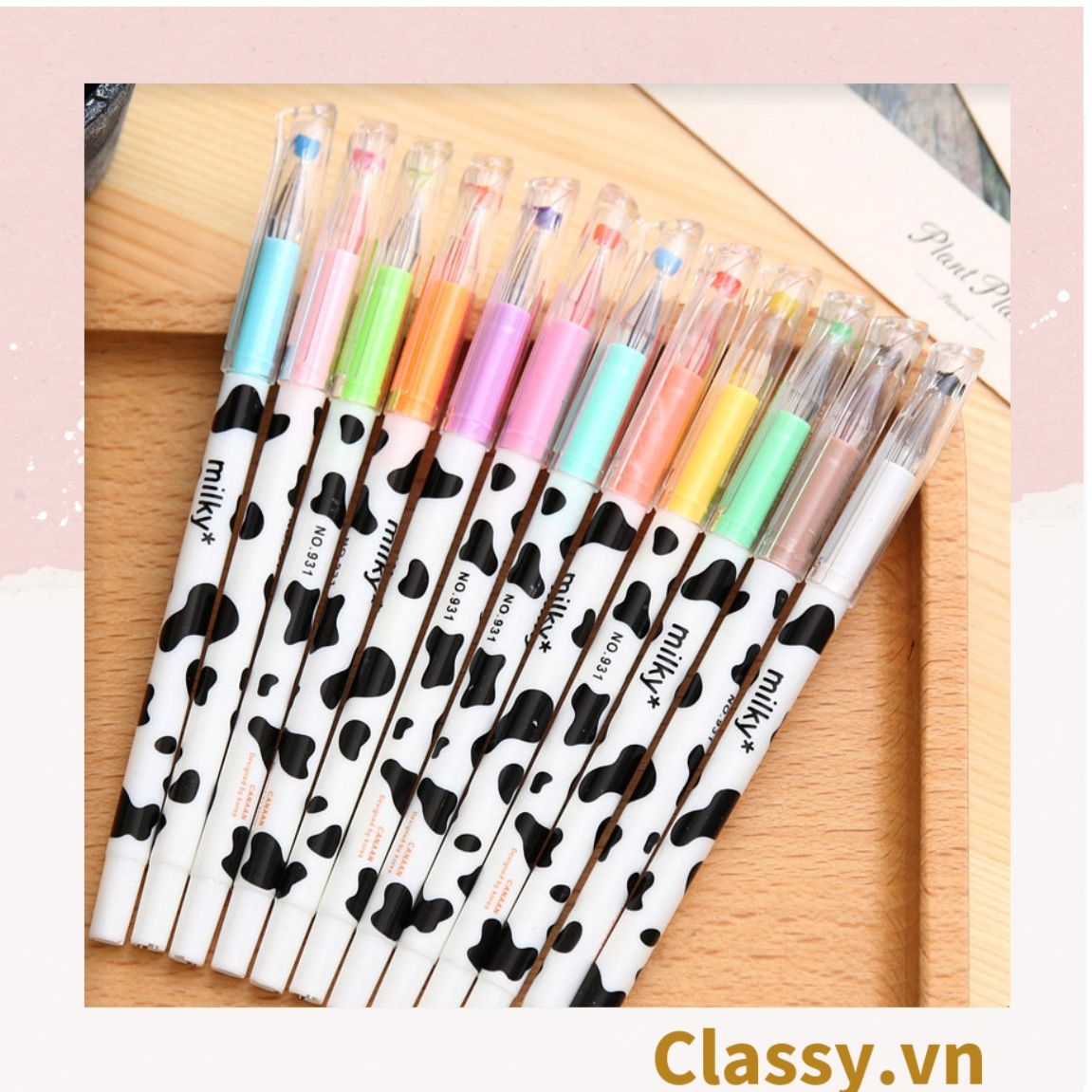  [GIAO HÀNG 7-25 NGÀY]  Classy Bút gel bò sữa nhiều màu, 0.38mm mực ra đều và đậm PK1521 