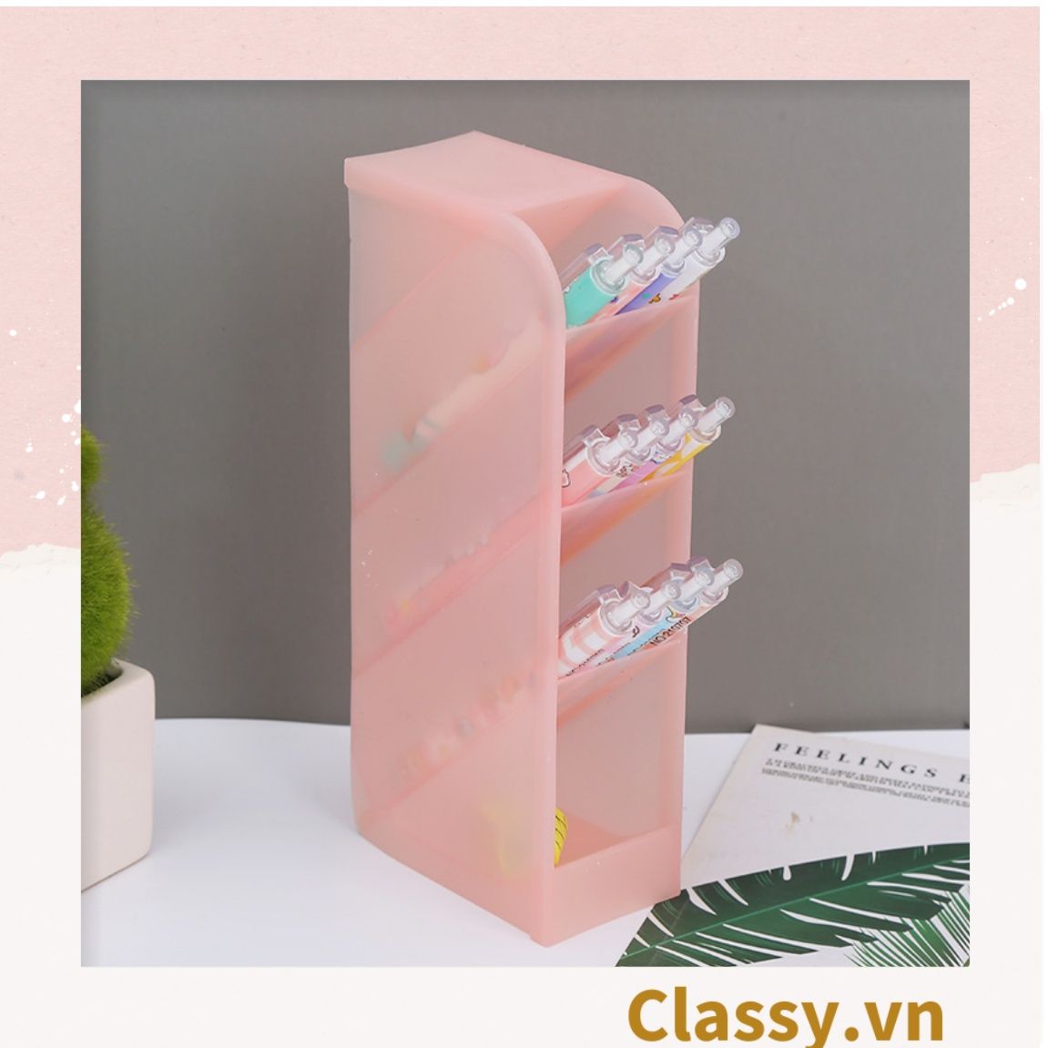  Classy Kệ đựng bút, ống đựng bút 4 tầng, kệ đa năng nhiều màu PK1533 