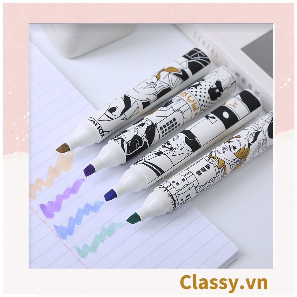  Classy Hộp 4 bút highlight, bút dạ quang, bút đánh dấu tiện lợi PK1536 