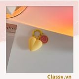  Classy Móc khóa trái tim đính kèm mặt cười màu pastel, móc khóa balo, điện thoại PK1539 