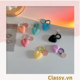  [GIAO HÀNG 7-25 NGÀY]  Classy Móc khóa trái tim đính kèm mặt cười màu pastel, móc khóa balo, điện thoại PK1539 