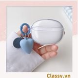  Classy Móc khóa trái tim đính kèm mặt cười màu pastel, móc khóa balo, điện thoại PK1539 