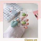  Classy Móc khóa trái tim đính kèm mặt cười màu pastel, móc khóa balo, điện thoại PK1539 