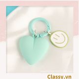  [GIAO HÀNG 7-25 NGÀY]  Classy Móc khóa trái tim đính kèm mặt cười màu pastel, móc khóa balo, điện thoại PK1539 