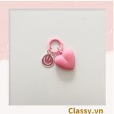  [GIAO HÀNG 7-25 NGÀY]  Classy Móc khóa trái tim đính kèm mặt cười màu pastel, móc khóa balo, điện thoại PK1539 