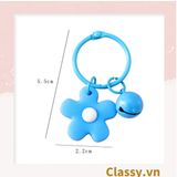  Móc khóa bông hoa đính kèm lắc chuông, móc khóa điện thoại, balo thời trang PK1540 