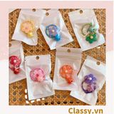  Móc khóa bông hoa đính kèm lắc chuông, móc khóa điện thoại, balo thời trang PK1540 