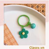  Móc khóa bông hoa đính kèm lắc chuông, móc khóa điện thoại, balo thời trang PK1540 