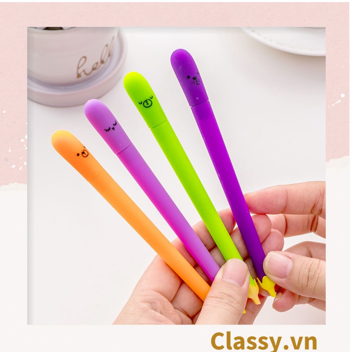  Classy Bút gel hình trái cà xinh xắn đáng yêu, mực đậm và đều PK1549 