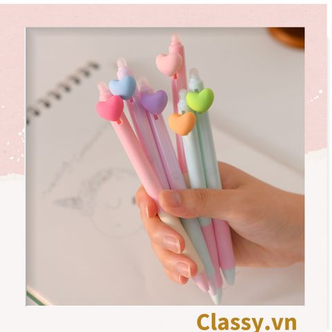  Bút gel hình trái tim xinh xắn đáng yêu, mực đậm và đều PK1549 