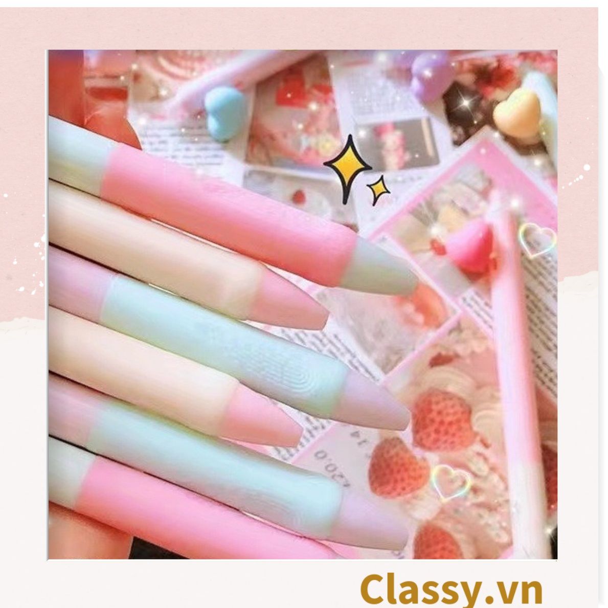  Classy Bút gel hình trái tim xinh xắn đáng yêu, mực đậm và đều PK1549 