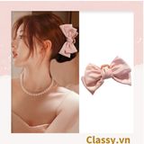  Classy Kẹp càng cua, kẹp tóc đính nơ bảng lớn, dễ tạo kiểu, không gây rụng tóc PK1554 