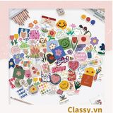  Classy Sticker trang trí mix ngẫu nhiên, dán laptop, điện thoại, sổ, bình nước nhiều họa tiết PK1559 