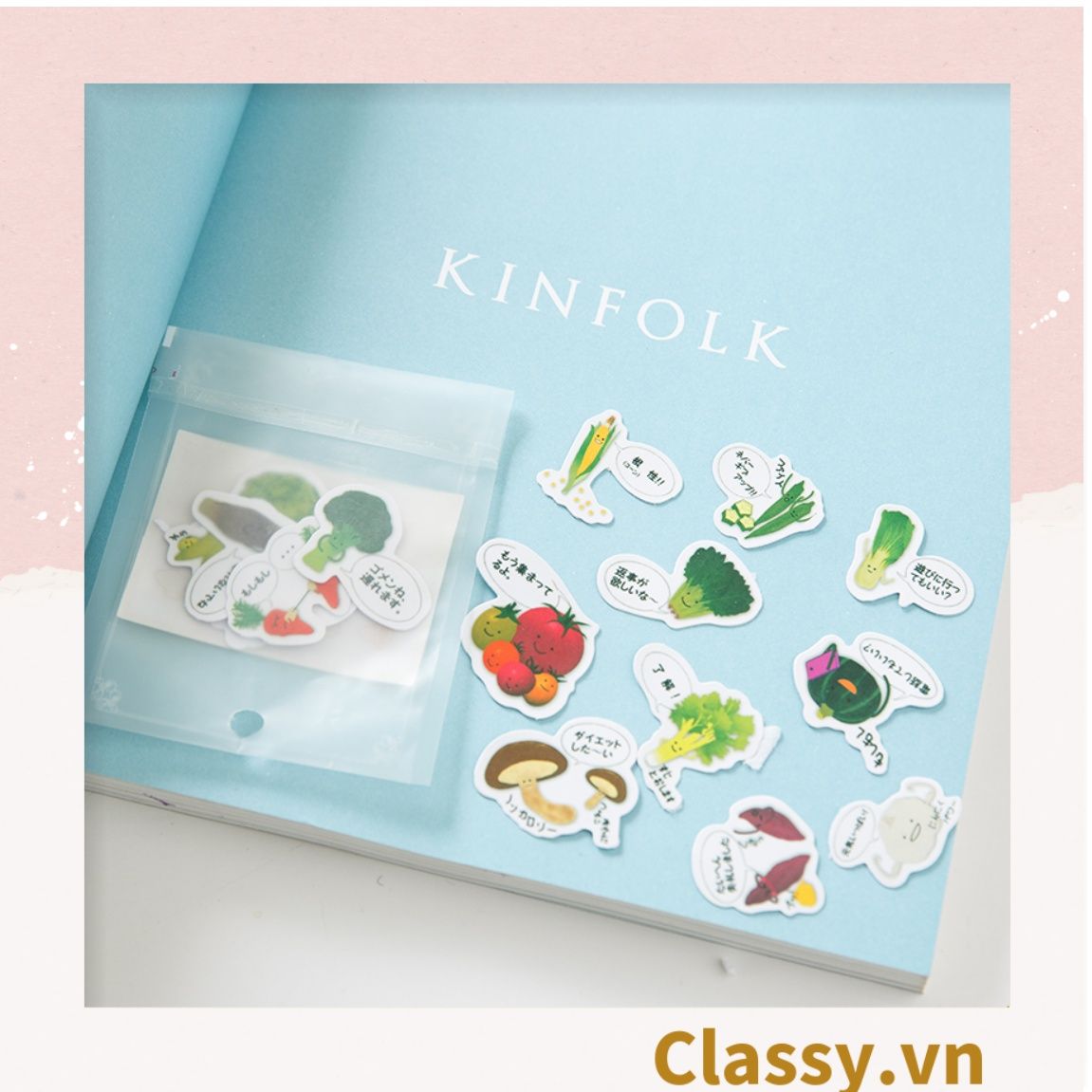  Classy Sticker trang trí mix ngẫu nhiên, dán laptop, điện thoại, sổ, bình nước nhiều họa tiết PK1559 