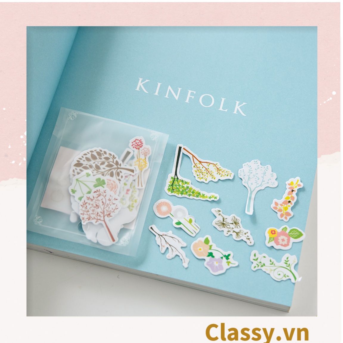  Classy Sticker trang trí mix ngẫu nhiên, dán laptop, điện thoại, sổ, bình nước nhiều họa tiết PK1559 