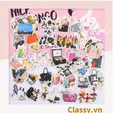  Classy Sticker trang trí mix ngẫu nhiên, dán laptop, điện thoại, sổ, bình nước nhiều họa tiết PK1559 