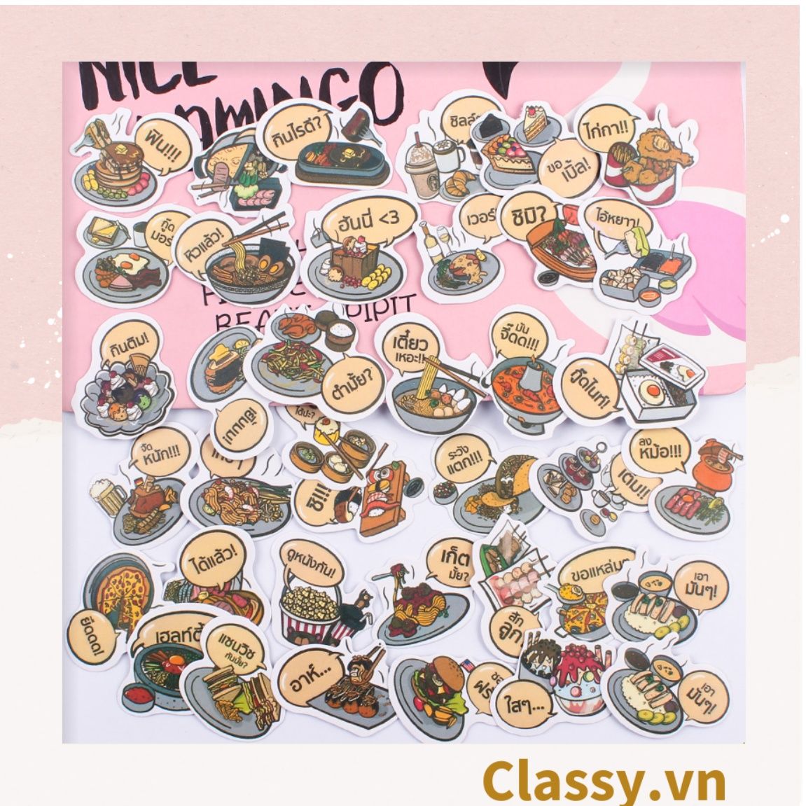  Classy Sticker trang trí mix ngẫu nhiên, dán laptop, điện thoại, sổ, bình nước nhiều họa tiết PK1559 