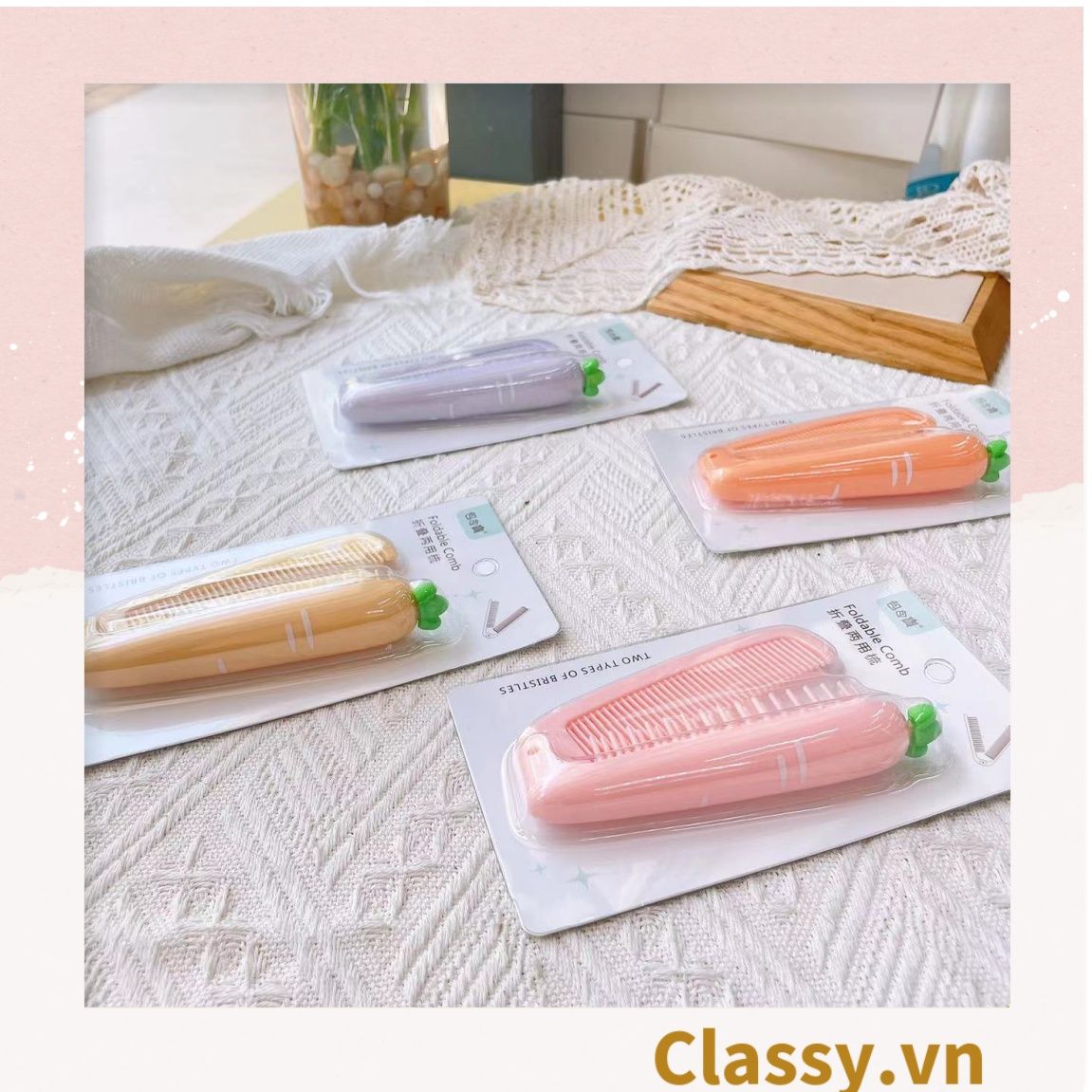  Classy Lược cầm tay mini 2 đầu, gấp gọn tiện lợi PK1566 