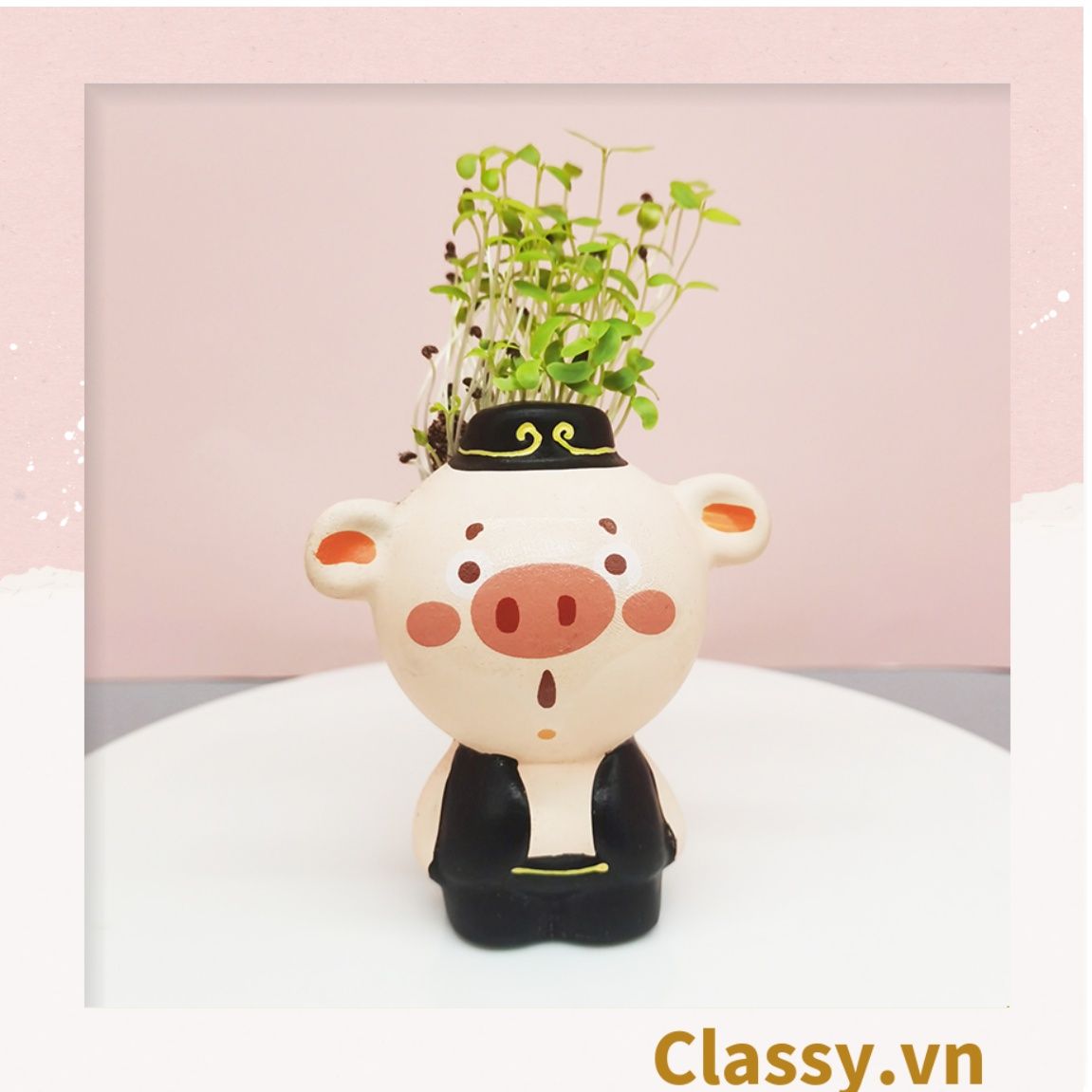  [GIAO HÀNG 7-25 NGÀY] Classy Chậu cây mini hình thầy trò đường tăng siêu dễ thương PK1567 