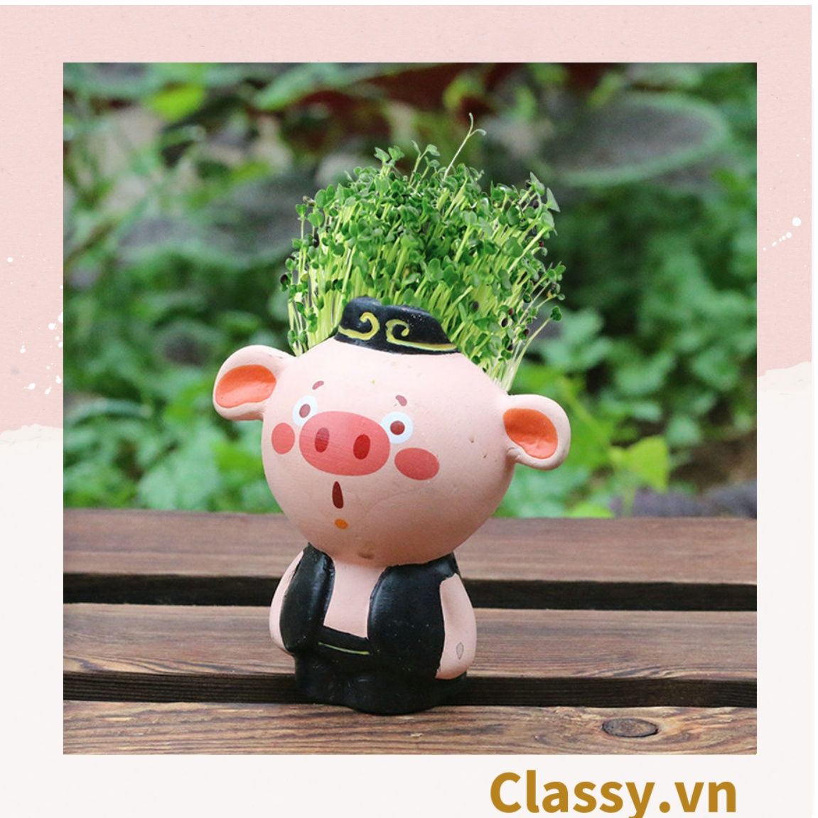  [GIAO HÀNG 7-25 NGÀY] Classy Chậu cây mini hình thầy trò đường tăng siêu dễ thương PK1567 