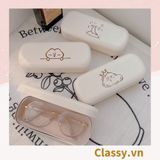  [GIAO HÀNG 7-25 NGÀY]  Classy Hộp đựng mắt kính màu kem, chống sốc, chống trầy xướt PK1568 