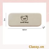  [GIAO HÀNG 7-25 NGÀY]  Classy Hộp đựng mắt kính màu kem, chống sốc, chống trầy xướt PK1568 
