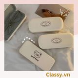  Classy Hộp đựng mắt kính màu kem, chống sốc, chống trầy xướt PK1568 