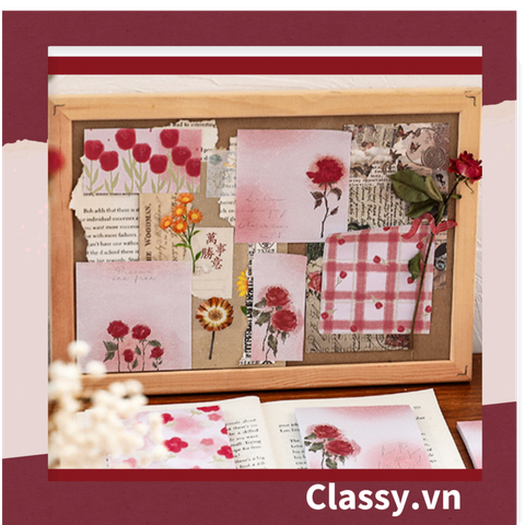  Giấy ghi chú, giấy note họa tiết hoa phong cách hàn quốc PK1569 