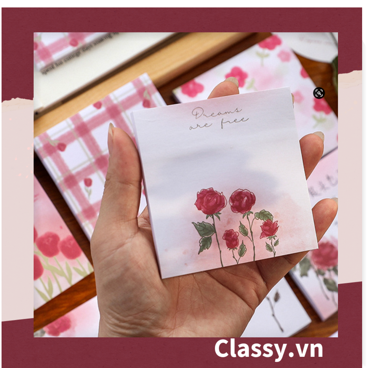  Classy Giấy ghi chú, giấy note họa tiết hoa phong cách hàn quốc PK1569 