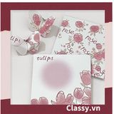  Giấy ghi chú, giấy note họa tiết hoa phong cách hàn quốc PK1569 