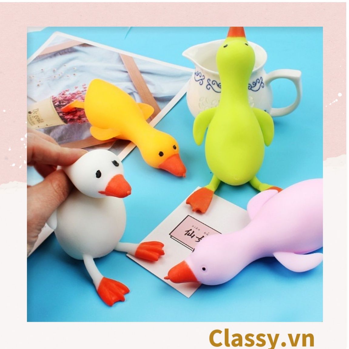  [GIAO HÀNG 7-25 NGÀY]  Classy Ngỗng đồ chơi dẻo kéo dãn, giải trí, giảm stress PK1574 