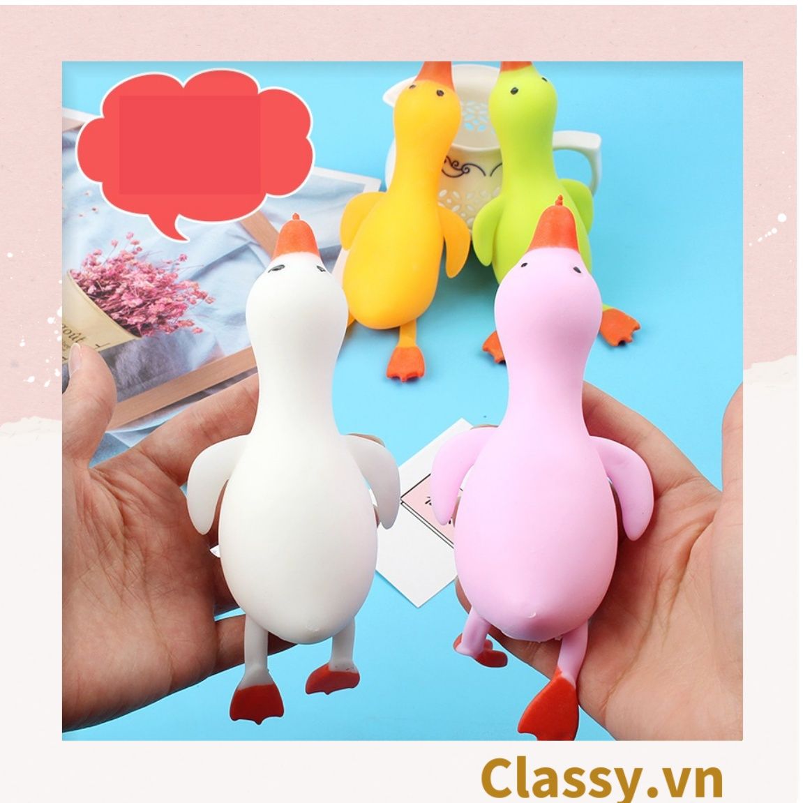  [GIAO HÀNG 7-25 NGÀY]  Classy Ngỗng đồ chơi dẻo kéo dãn, giải trí, giảm stress PK1574 