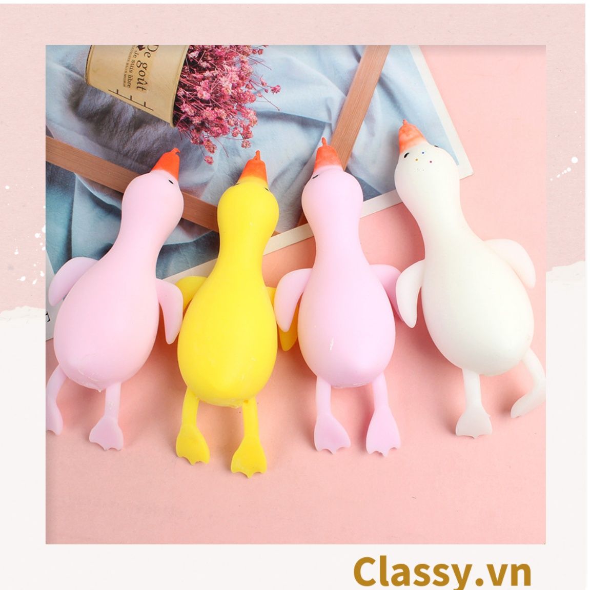  [GIAO HÀNG 7-25 NGÀY]  Classy Ngỗng đồ chơi dẻo kéo dãn, giải trí, giảm stress PK1574 