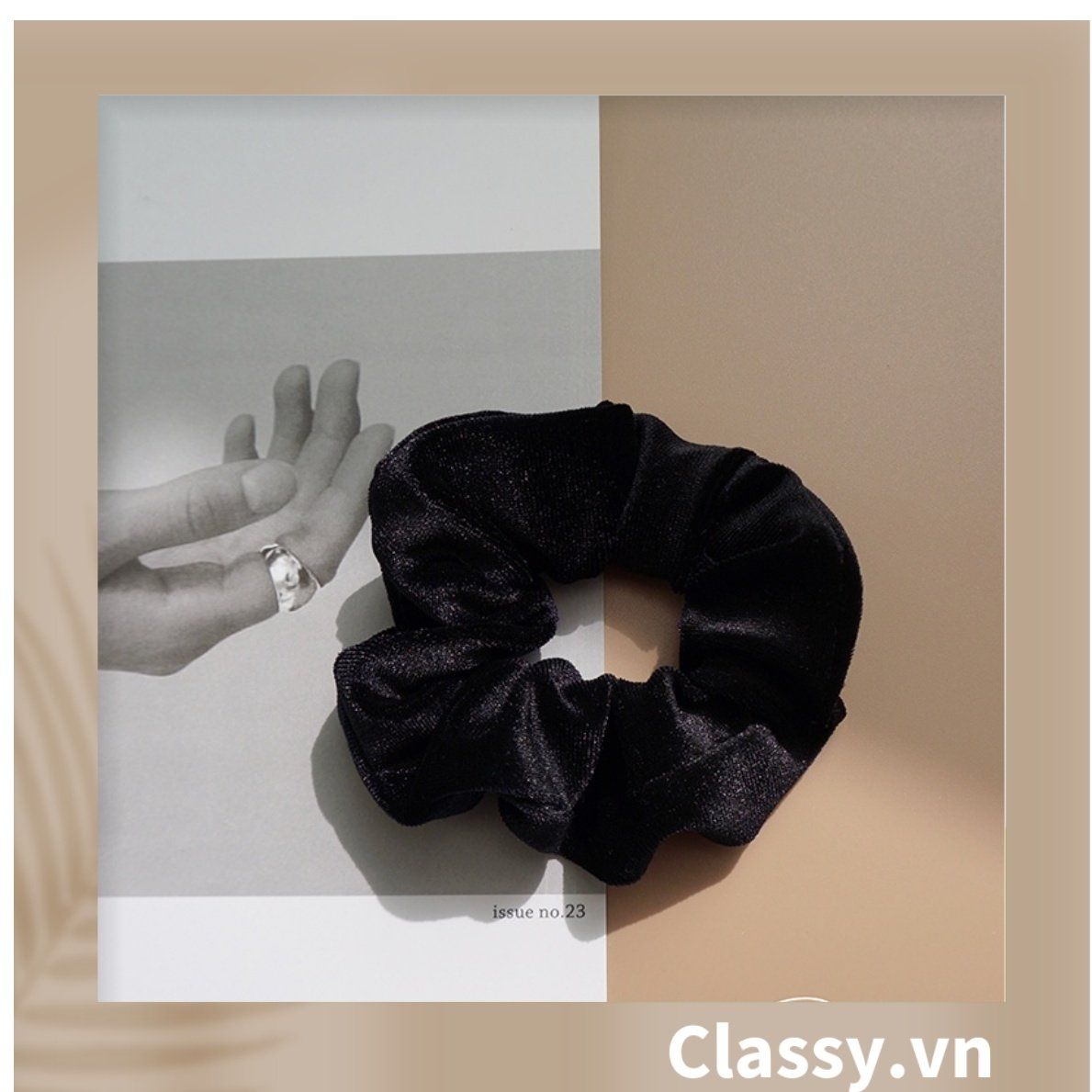  Classy Scrunchies, dây cột tóc vải nhung mịn màng, phong cách hàn quốc PK1588 