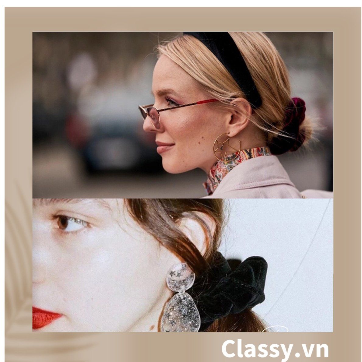  [GIAO HÀNG 7-25 NGÀY]  Classy Scrunchies, dây cột tóc vải nhung mịn màng, phong cách hàn quốc PK1588 