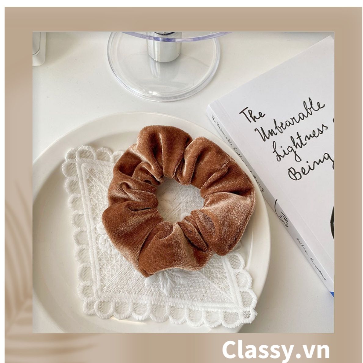  [GIAO HÀNG 7-25 NGÀY]  Classy Scrunchies, dây cột tóc vải nhung mịn màng, phong cách hàn quốc PK1588 