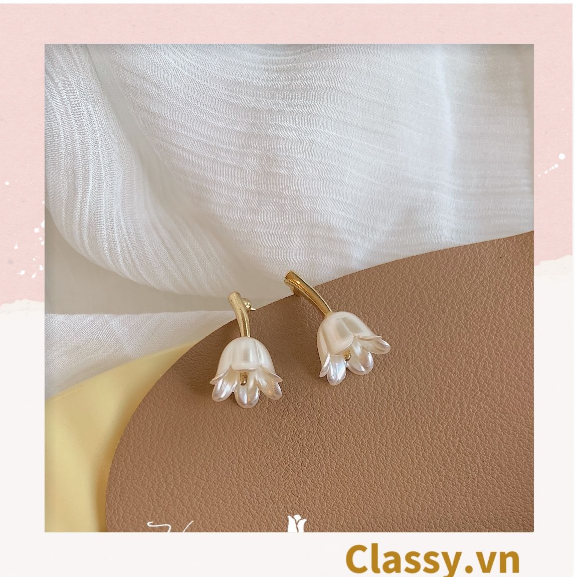  Classy Khuyên tai hoa độc đáo dễ thương PK1602 