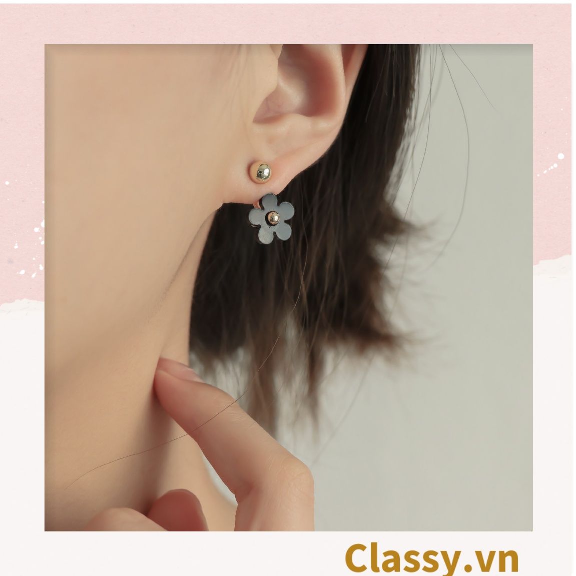  Classy Khuyên tai hoa độc đáo dễ thương PK1603 